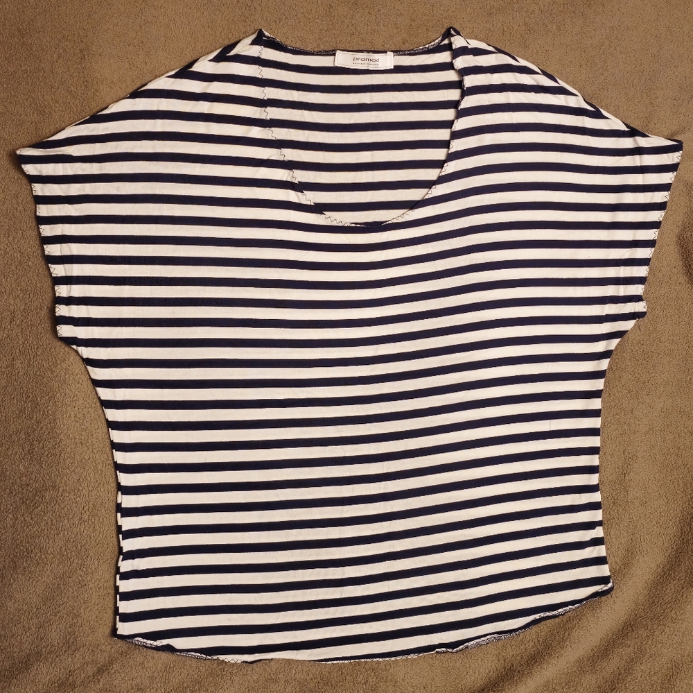 Promod Striped Black and White Women's Top